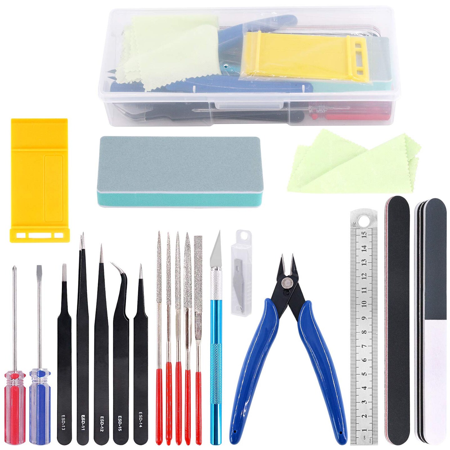 21 Pieces Modeler Basic Tools Craft Set Hobby Building Tools Kit for Gundam Car Model Building