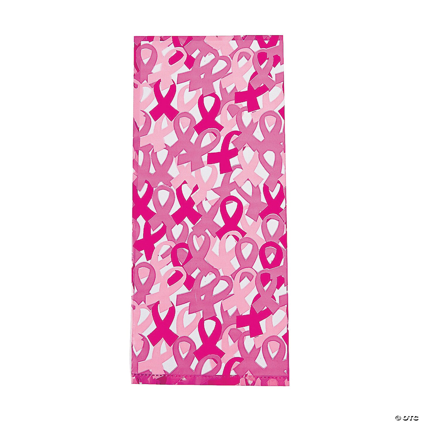 5 3/4&#x22; x 11 1/2&#x22; Breast Cancer Awareness Cellophane Treat Bags - 12 Pc.