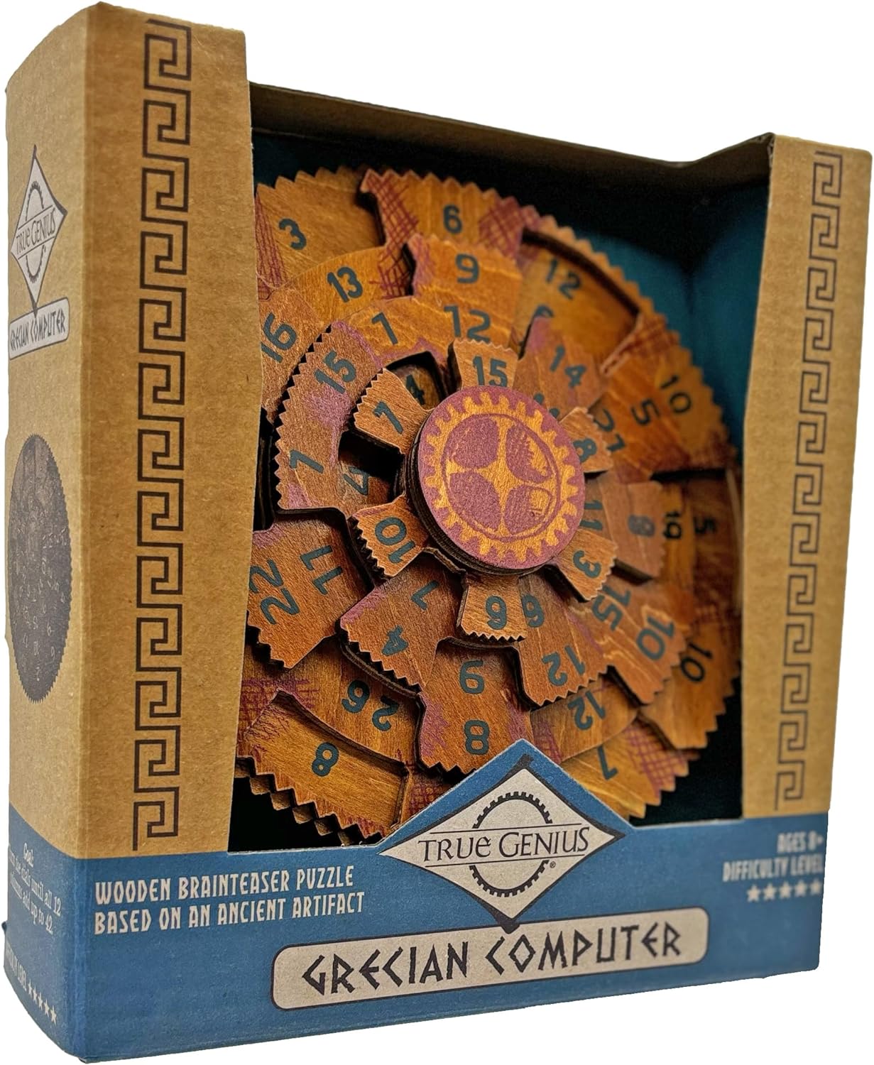 True Genius: Grecian Computer Brainteaser Puzzle, High Quality Gift for History Buffs, Brainteaser for Curious Minds, Ages 7 and up