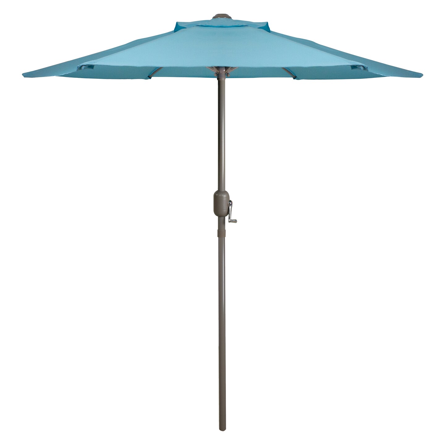 Northlight 6.5' Outdoor Patio Market Umbrella with Hand Crank - Turquoise Blue