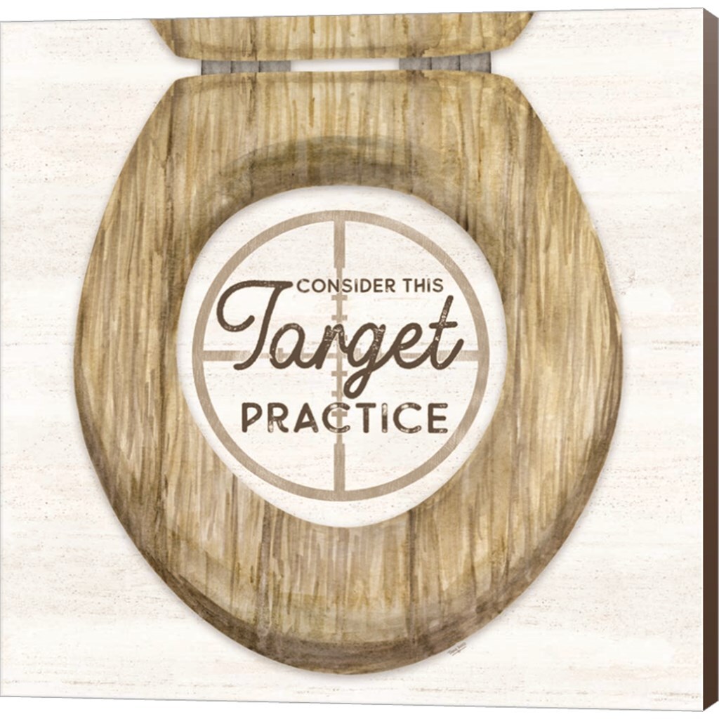 Bath Art IV-Target Practice by Tara Reed 12" x 12" Canvas Wall Art