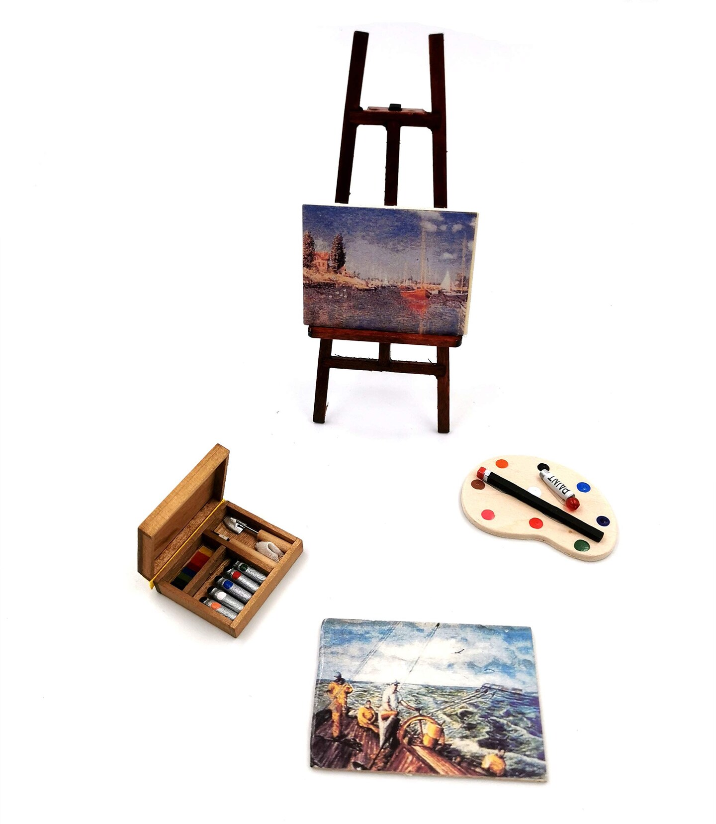 Doll House Accessory Painting Tool Set Miniature Dollhouse Toy Balcony Patio Furnitures Decoration Accessories 1 12 Scale