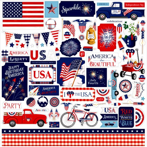 Carta Bella The Fourth Of July 12 x 12 Cardstock Stickers