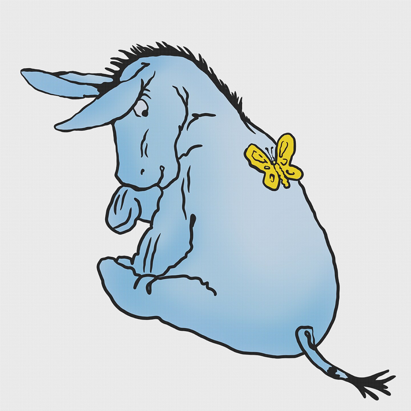 Winnie The Pooh’s Eeyore and the Butterfly Counted Cross Stitch Pattern