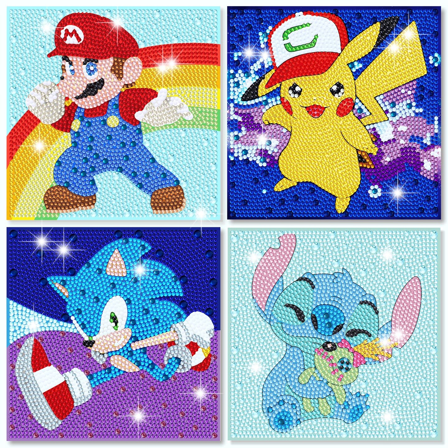 4 Pack Diamond Painting Kits for Kids -Diamond Art for Kids - 5D ...