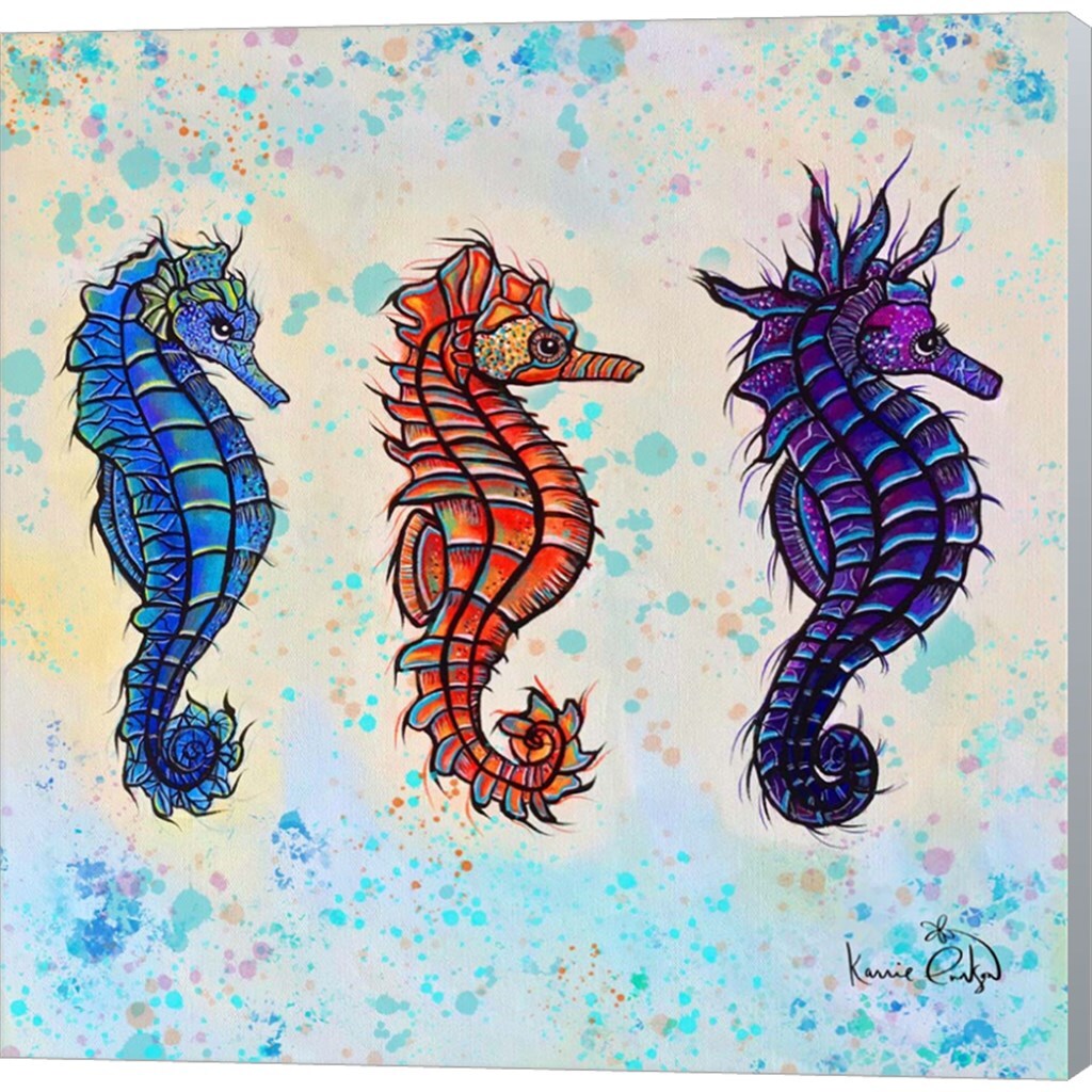 Seahorses by Karrie Evenson 12" x 12" Canvas Wall Art Michaels