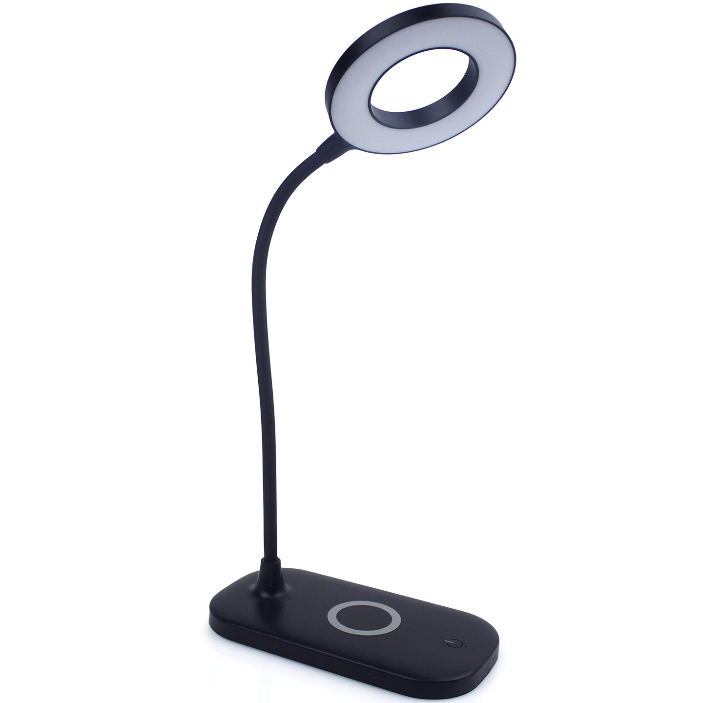 Lighting Zlata Painted Black Plastic Tap or Touch Switch Dimmable and Adjustable Color Temperature Office Desk Lamp with 21 LEDs and USB Port
