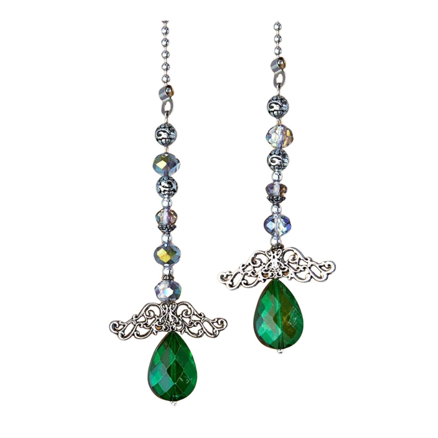 Kitcheniva Set Of 2 Vintage Style Jeweled Angel Ceiling Light Pull Chain