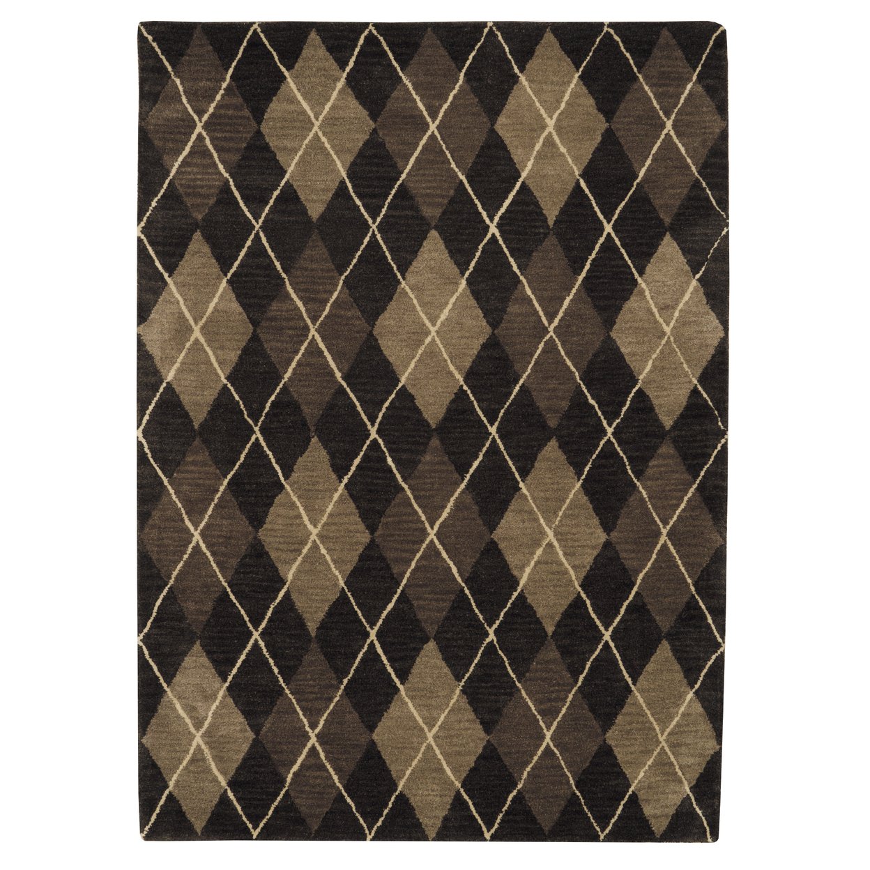 Ashton Argyle Grey Wool Area Rug 8X10 Transitional Unique Textures Soft Patterns