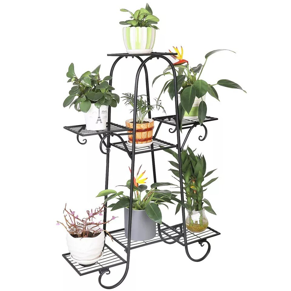 Metal Plant Stand Indoor Outdoor Thick Iron 7Tier Corner Plant Rack Flower Shelf