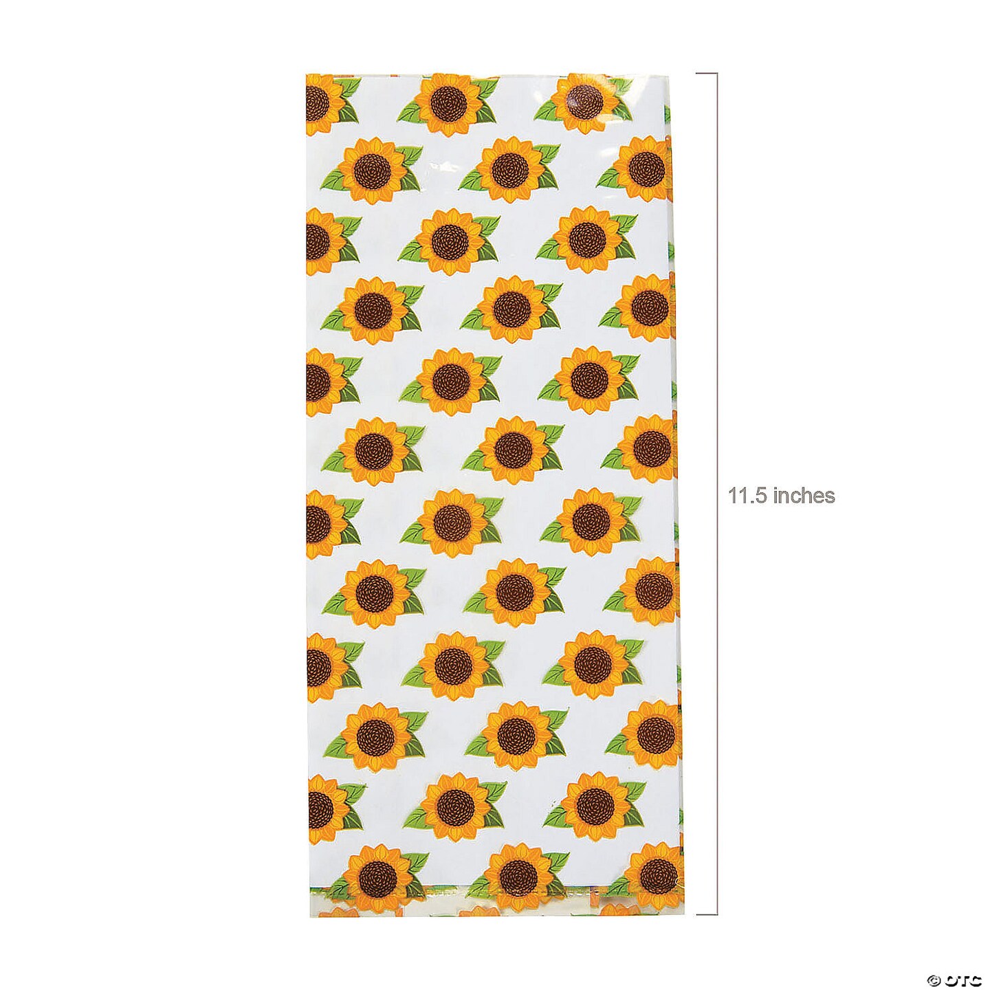 5&#x22; x 11 1/2&#x22; Sunflower Cellophane Treat Bags - 12 Pc.