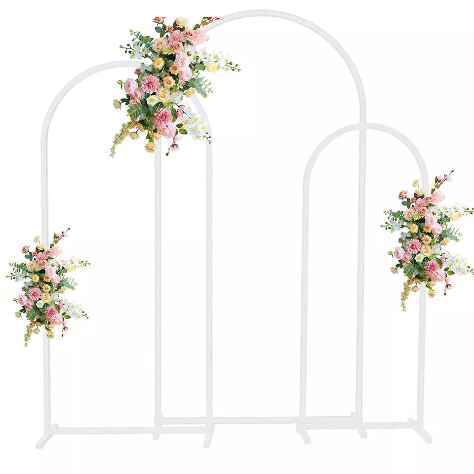 Metal Wedding Arch Backdrop Stand Wedding Arch Frame Set of 3 for Wedding Party