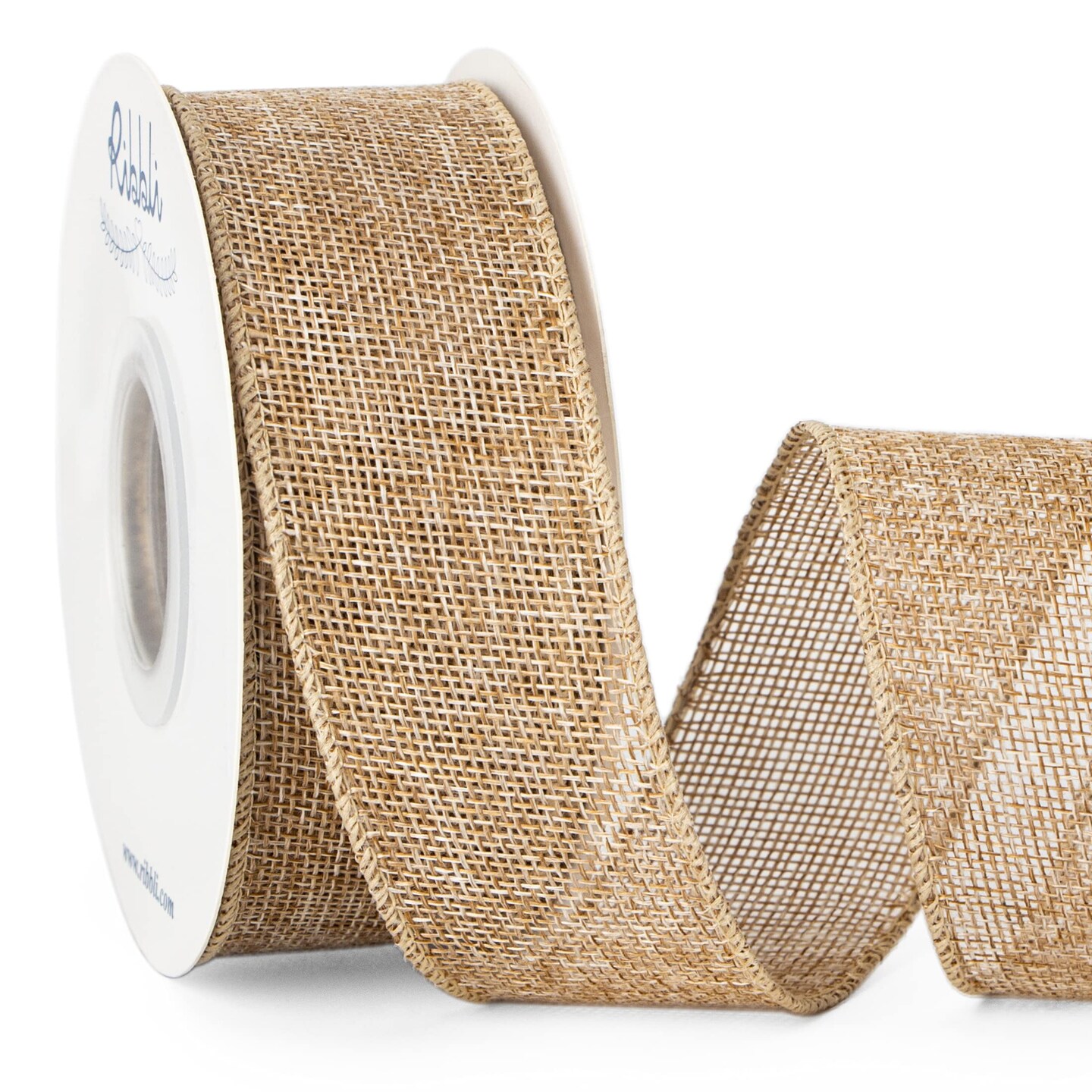 Burlap Wired Edge Ribbon,1-1/2 Inch x 10 Yard,Natural,Solid for Big Bow,Wreath,Tree, Outdoor Decoration