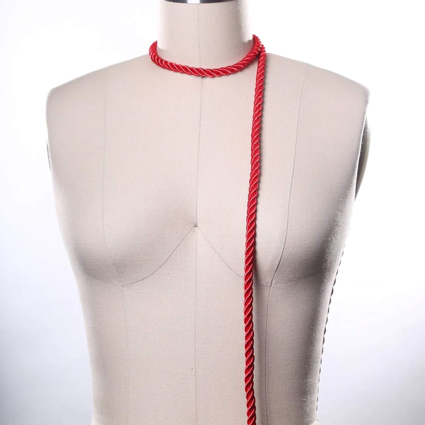 1 Yard 7mm Candy Red Silky Satin Rope Cord Trim for Curtains Pillows and Sewing