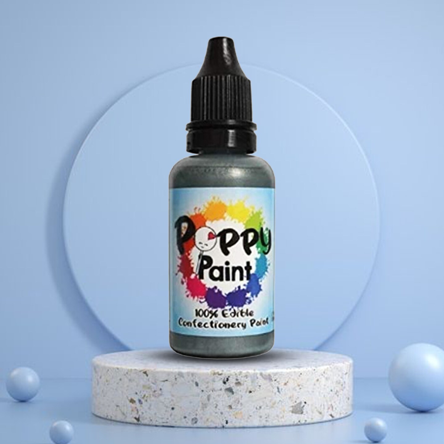 Gunmetal Edible Food Paint Fast Drying Metallic Confectionery Decorating Paint