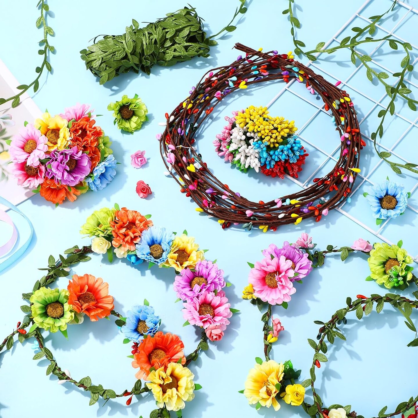 30 Sets Flower Crowns Making Kit