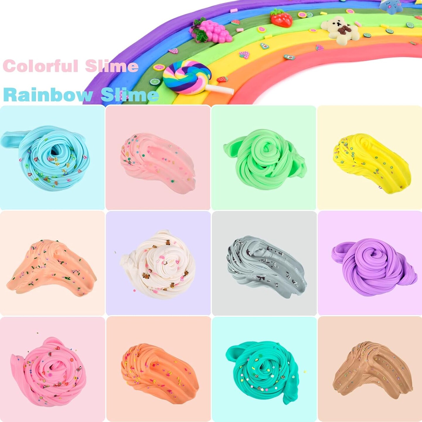 64 Pack Butter Slime Kit, Super Soft and Non-Sticky for Kids