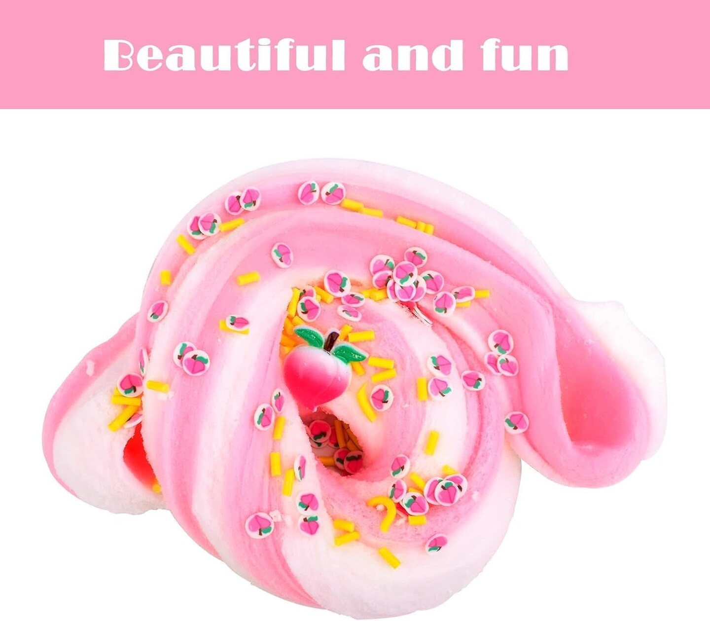 Pink Cloud Slime Kit with Cute Slime Charms (1pcs Cloud Slime)