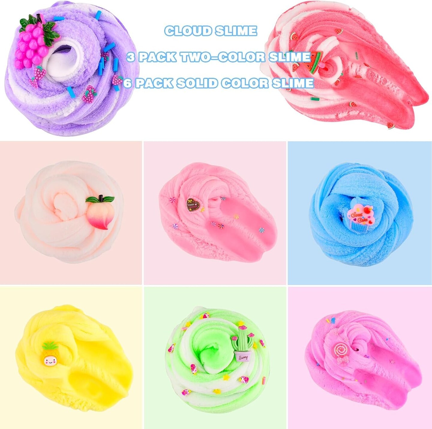 9 Pack Cloud Slime Kit