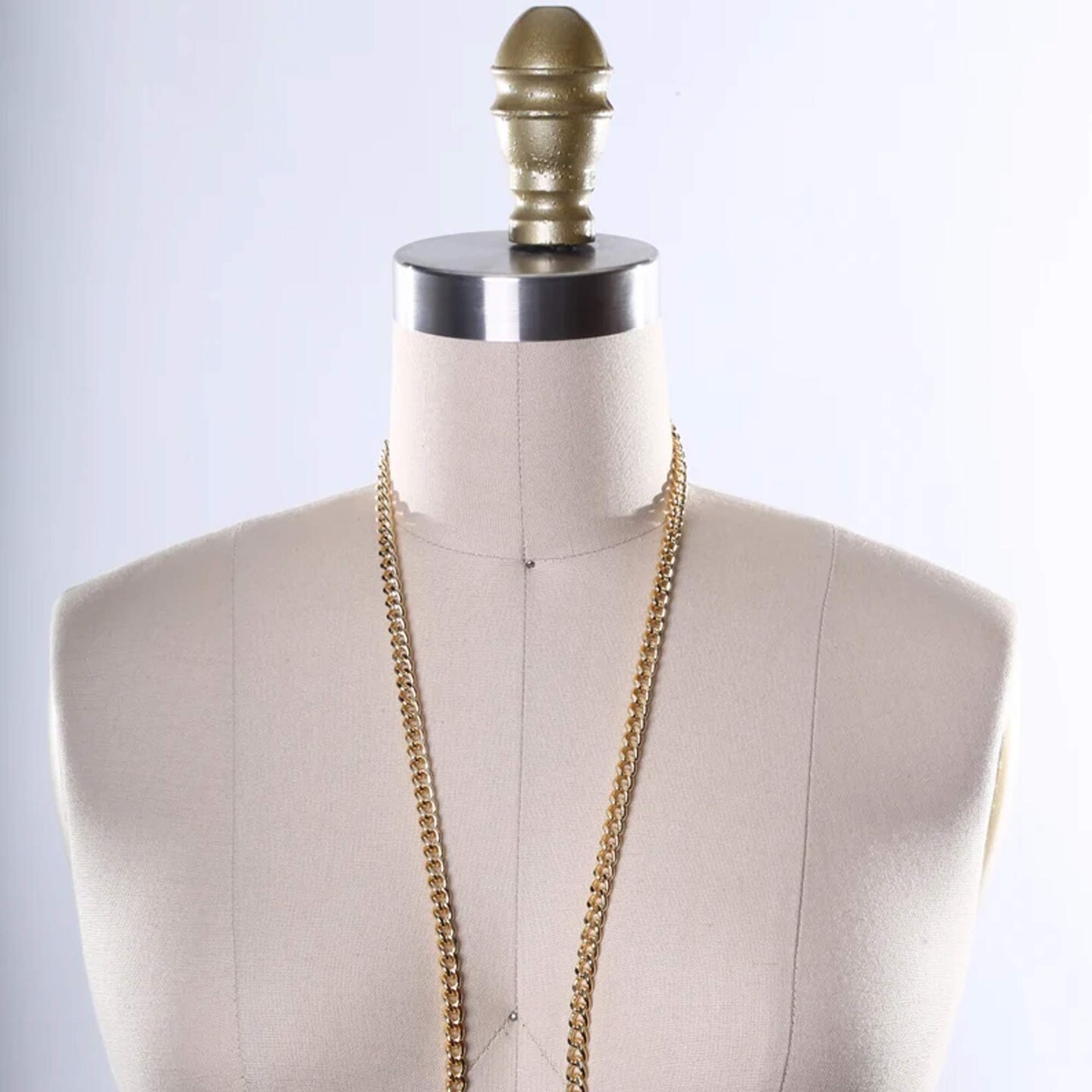 1 Yard 6mm Gold Jewelry Metal Chain Trim for Accessories and Bag Straps