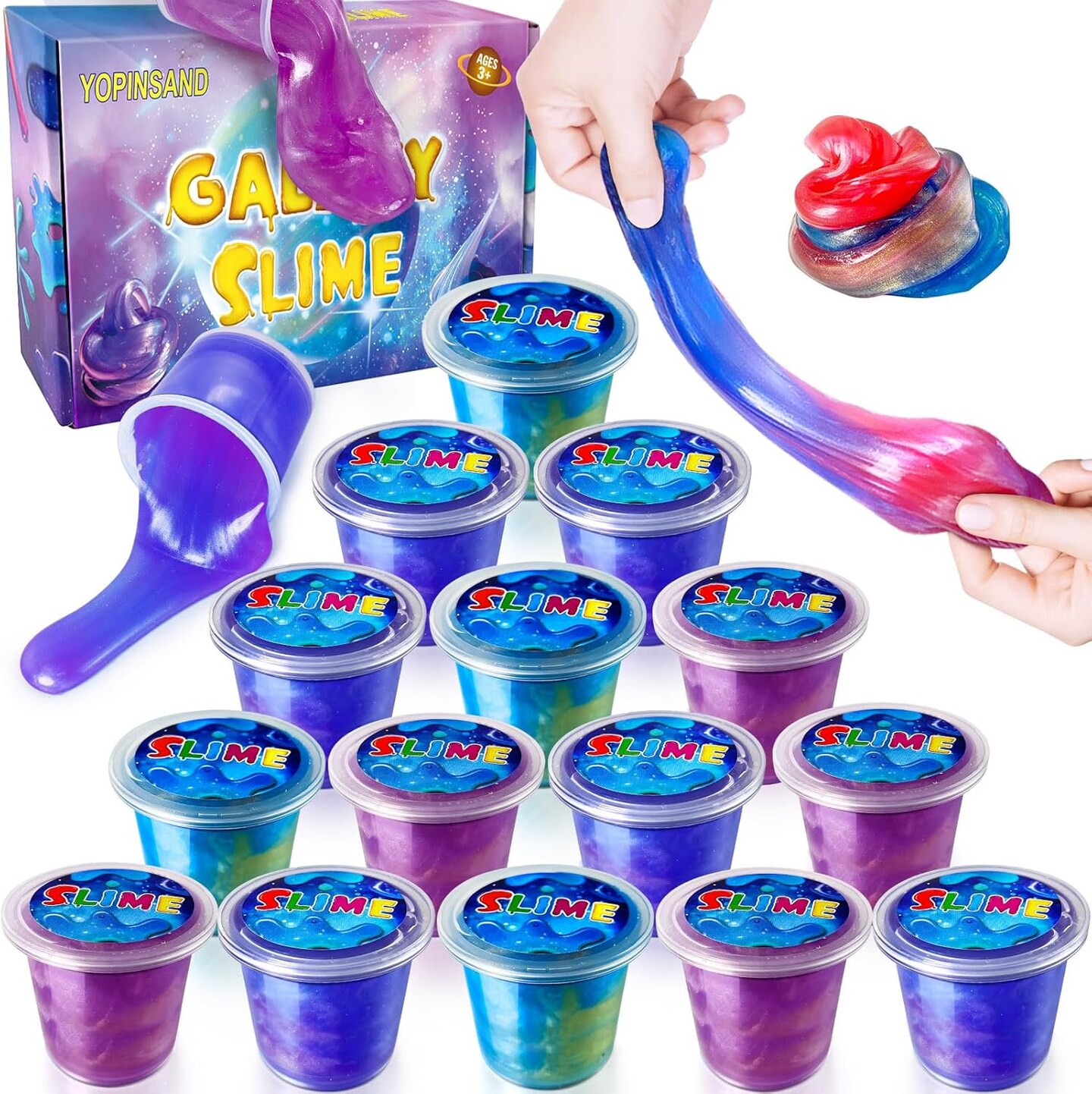 15 Pack Galaxy Slime Kit, Slime Party Favors for Kids