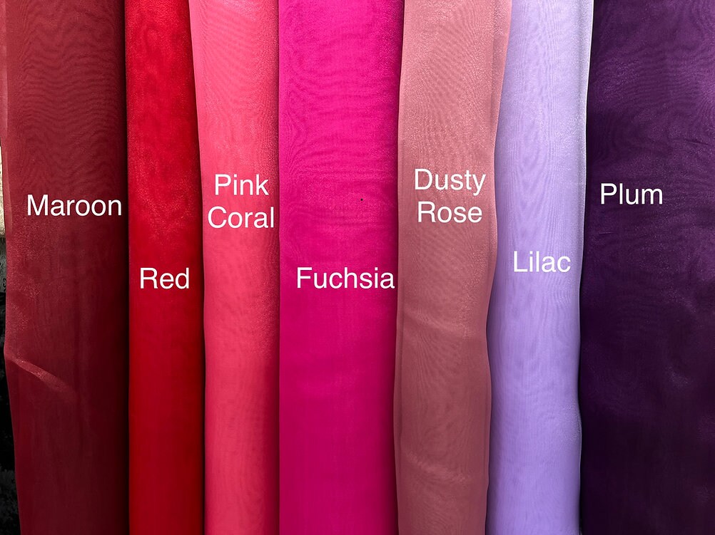 1 Yard Light Dusty Rose Sheer Crystal Organza Fabric for Dressmaking and Decorations