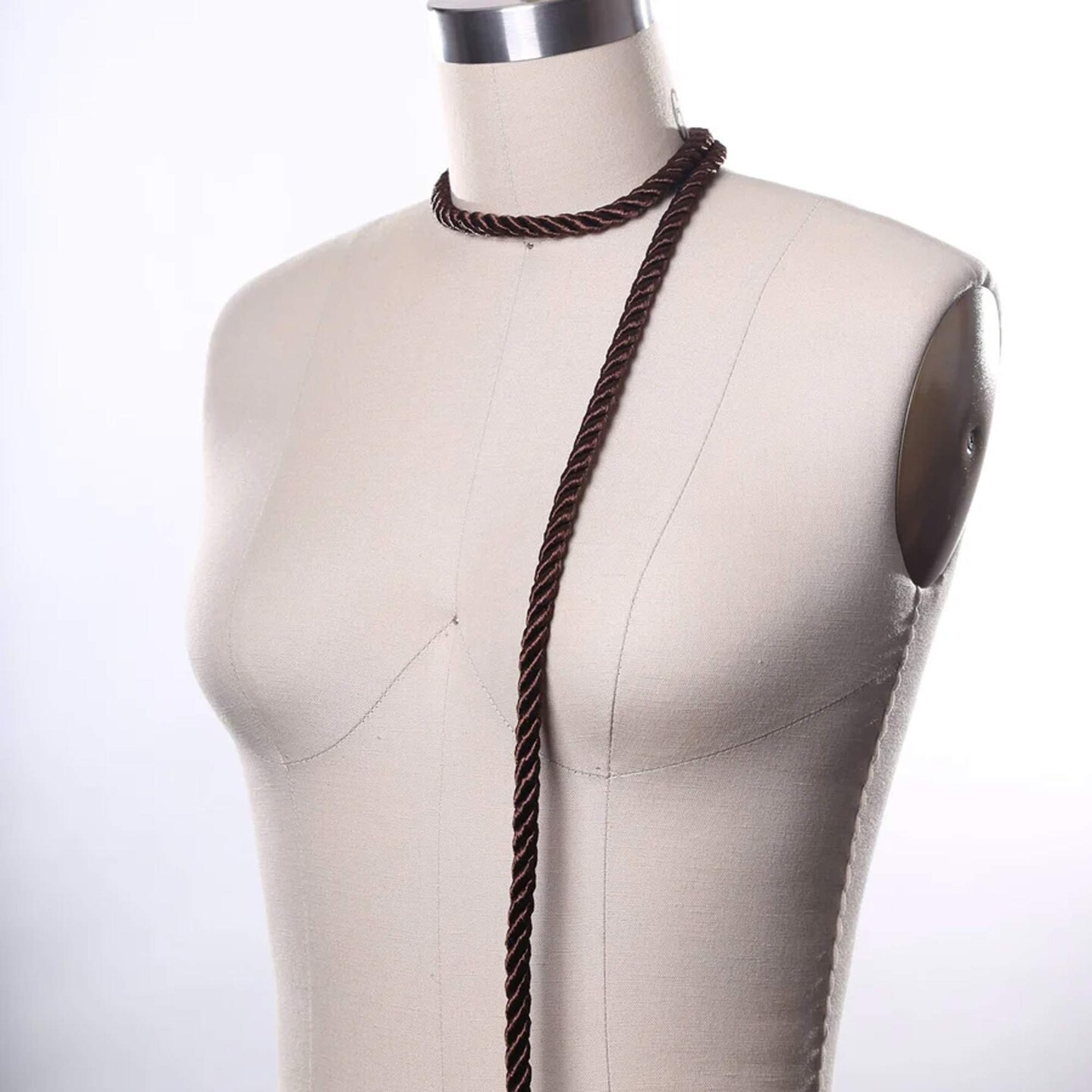 1 Yard 7mm Brown Satin Silky Rope Trim for Upholstery Sewing and Craft Projects