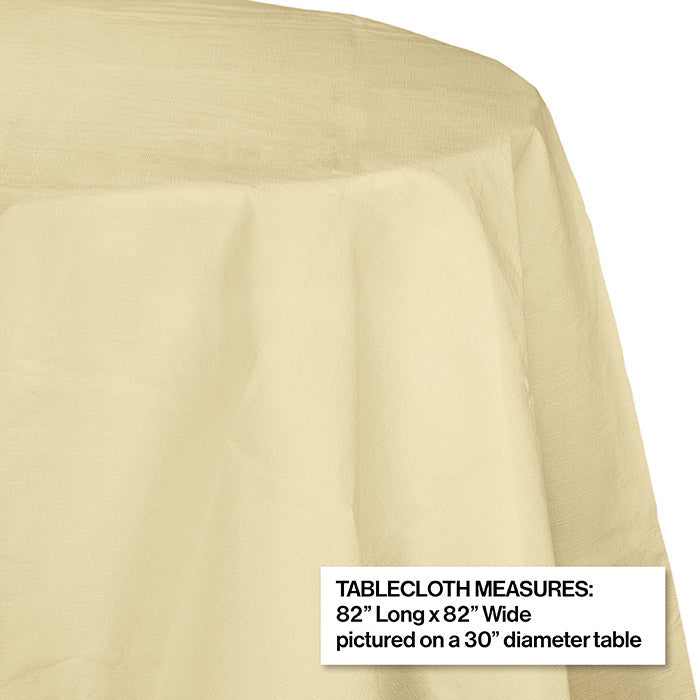 12 pc Bulk Ivory Round Paper Table Covers 82 inch