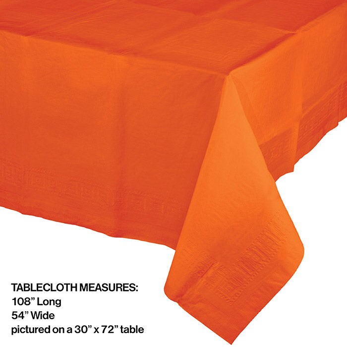 12 pc Bulk Sunkissed Orange Value Friendly Plastic Table Cover