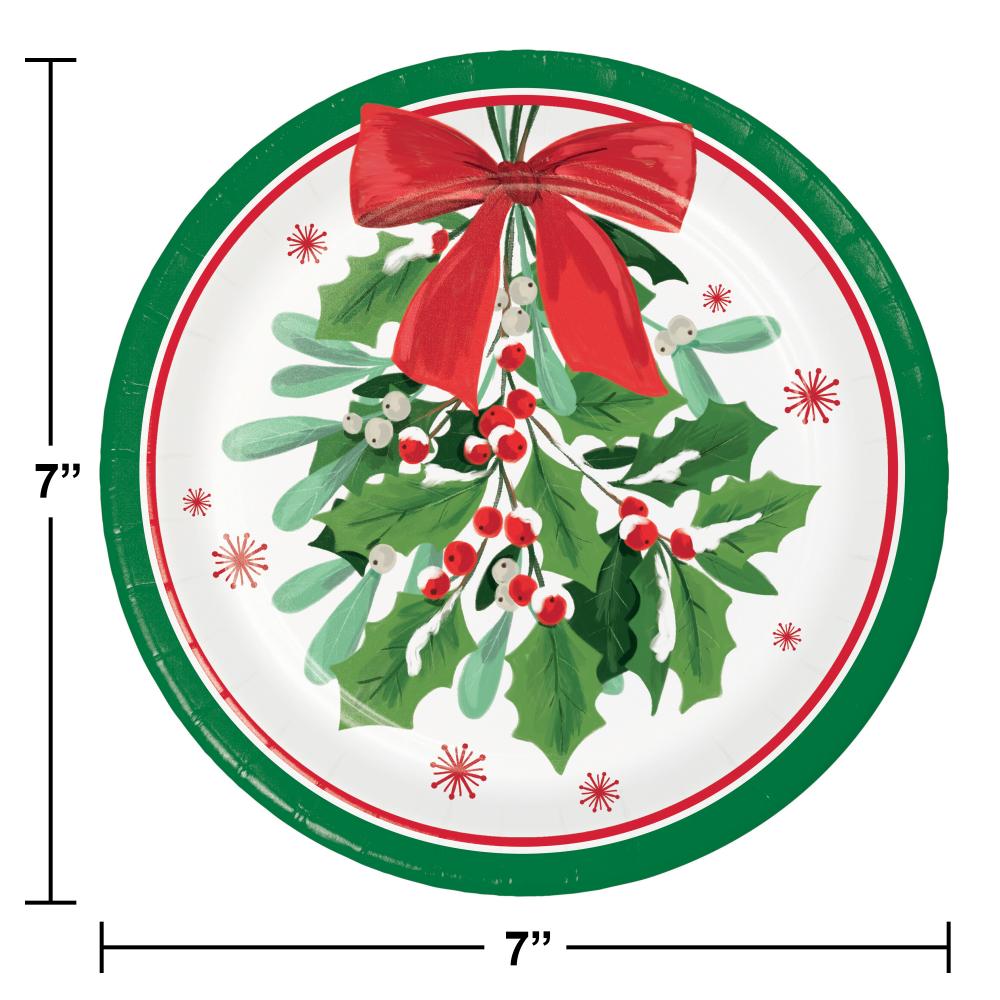 96 pc Bulk Holly Jolly Christmas Paper Dessert Plate