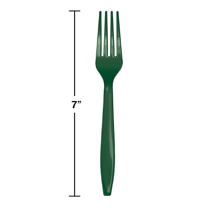 288 pc Bulk Hunter Green Plastic Forks