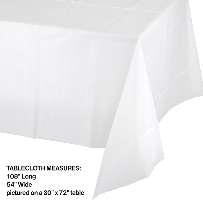 12 pc Bulk White Value Friendly Plastic Table Cover