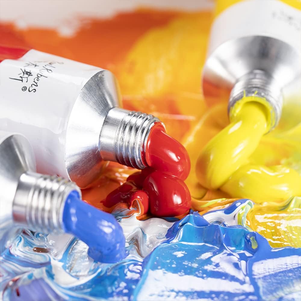 Oil Paint, 12 Neon Colors with High Saturation, 50ml Large Tubes, Faster Drying Time, Art Supplies for Artists, Students, Beginners