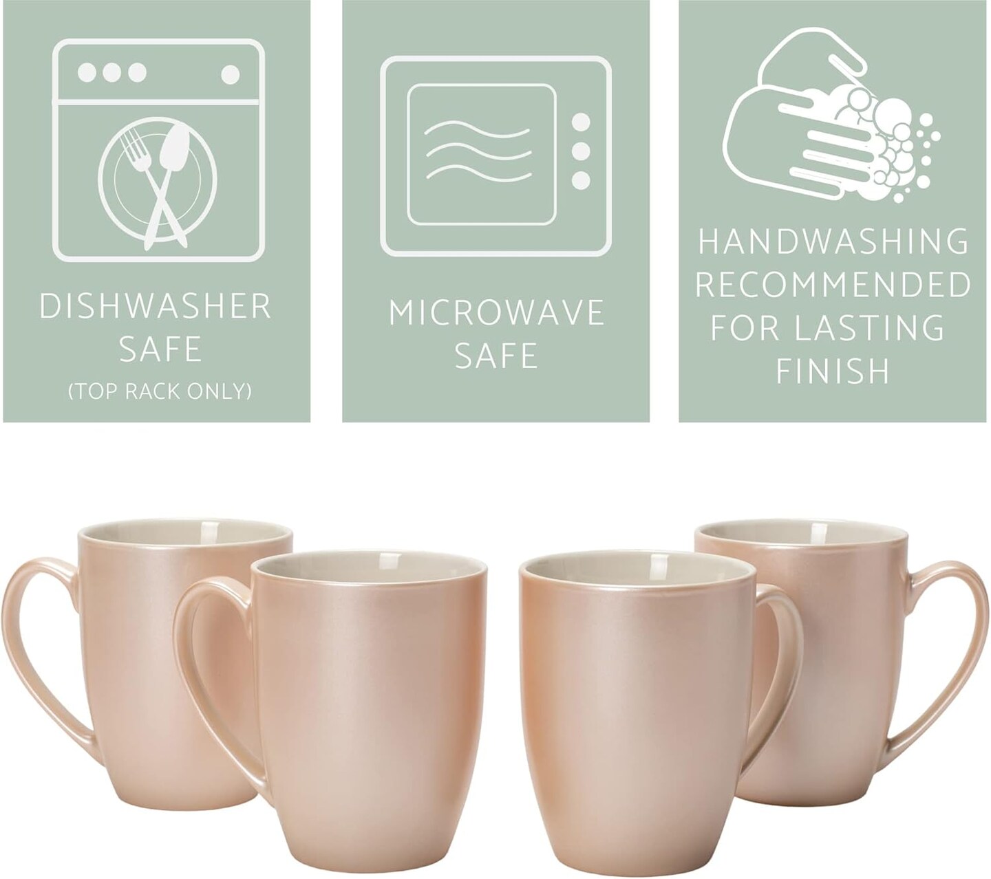 10 ounce New Bone China Coffee Cup Mugs Set of 4