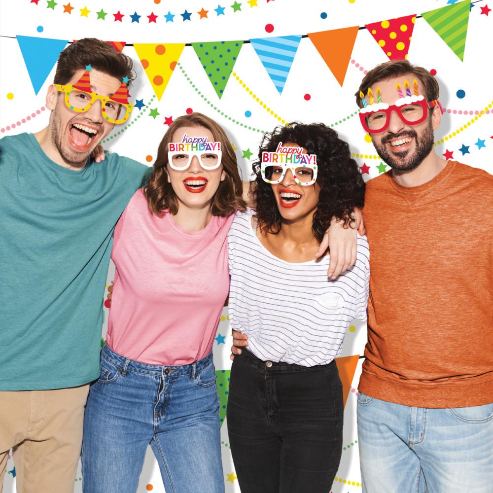 24 pc Bulk Happy Birthday Paper Favor Eyeglasses