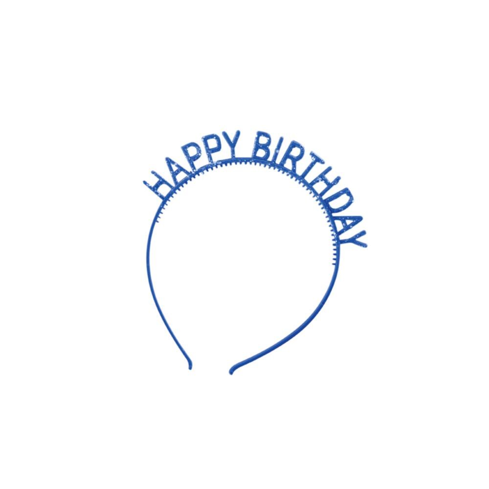 48 pc Bulk Assorted Colors Happy Birthday Headbands with Glitter