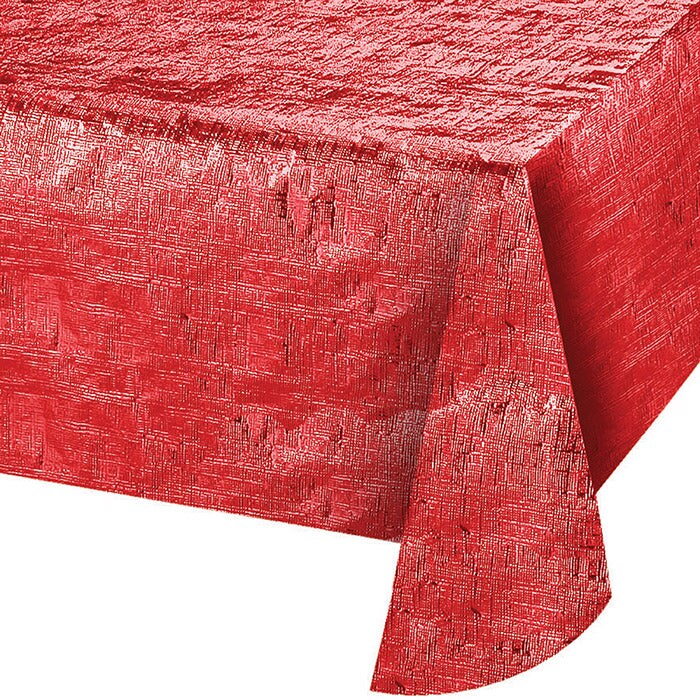 12 pc Bulk Red Metallic Table Covers