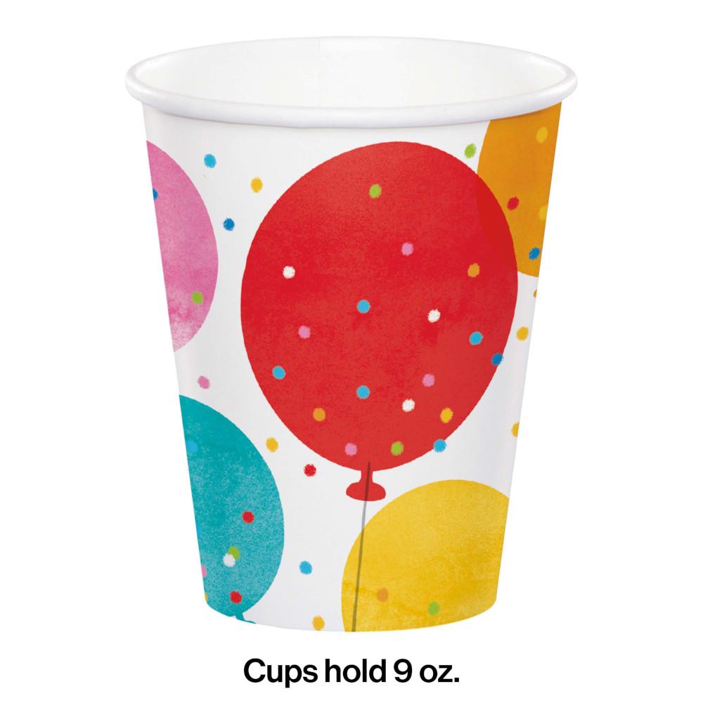 96 pc Bulk Birthday Confetti Balloons Paper Cups