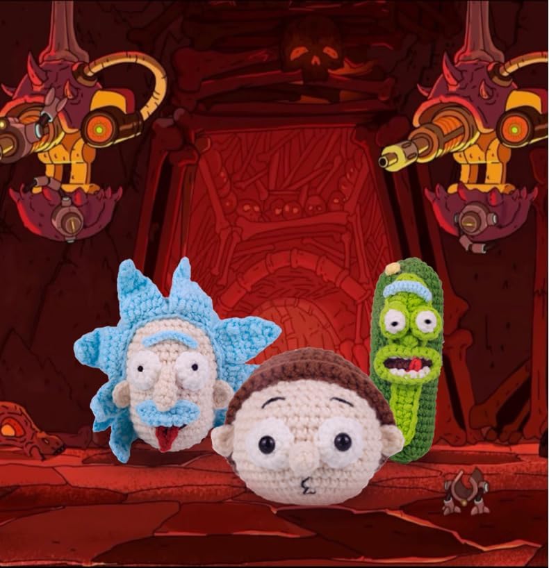 Crochet Kit for Beginners Kids- Beginner Crochet Kit for Adults&#xFF0C;3PC Pickle Catoon Character