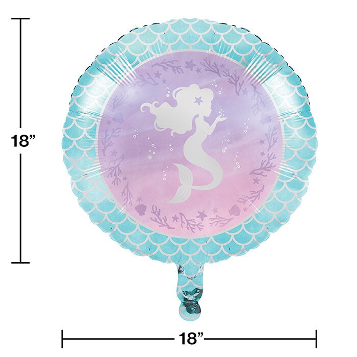 10 pc Bulk Iridescent Mermaid Party Mylar Balloons