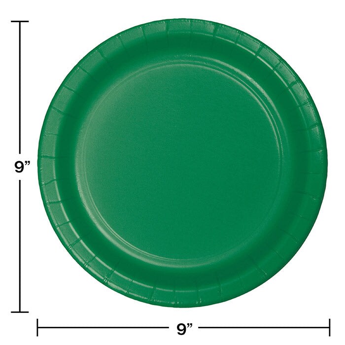 96 pc Bulk Emerald Green Value Friendly 8.75 inch Dinner Plates
