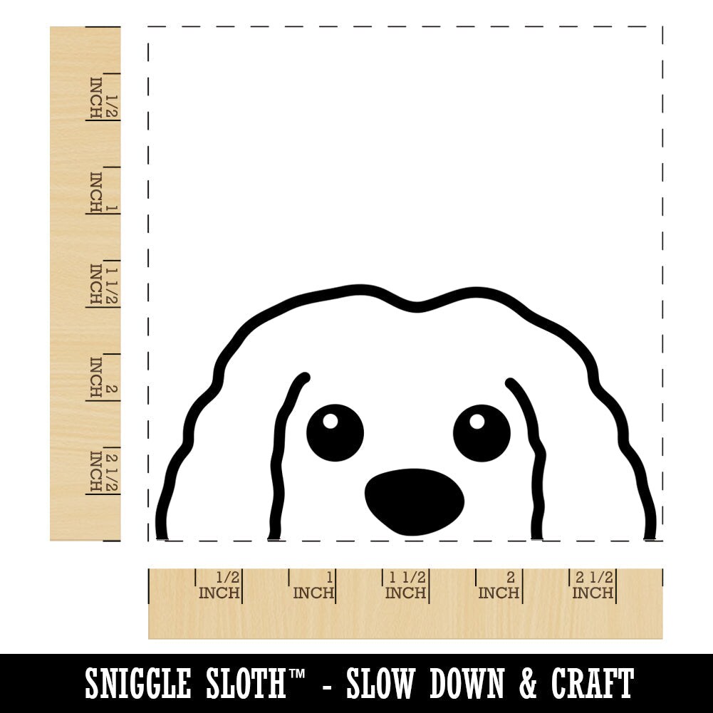 Peeking Doggy Dog Puppy Square Rubber Stamp for Stamping Crafting