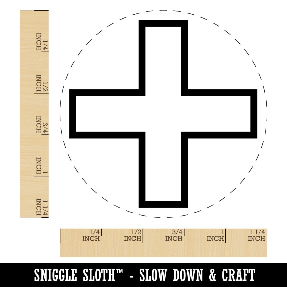 Plus Sign Outline Rubber Stamp for Stamping Crafting Planners