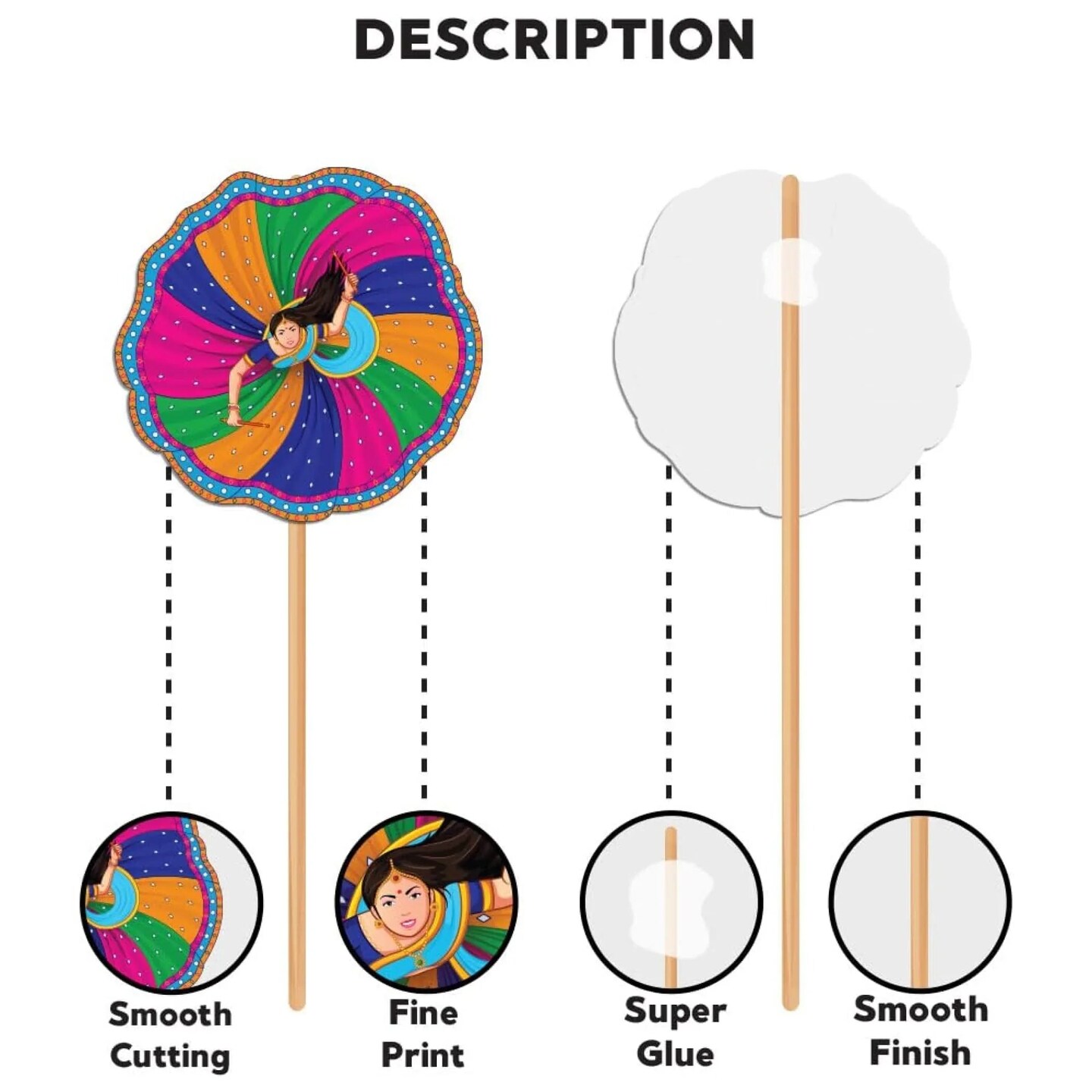 16 Pcs Navratri Garba Night Photo Booth Props Kit Garba Decoration Item Happy Navaratri Hindu Festival Party Favors Decorations Kit for Photoshoot Home Indoor Outdoor Decor