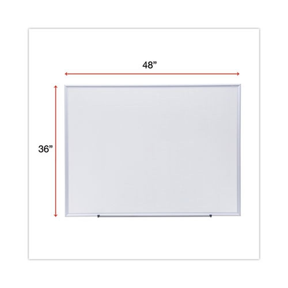 Universal Deluxe 48 in. x 36 in. Melamine Dry Erase Board - White/Silver