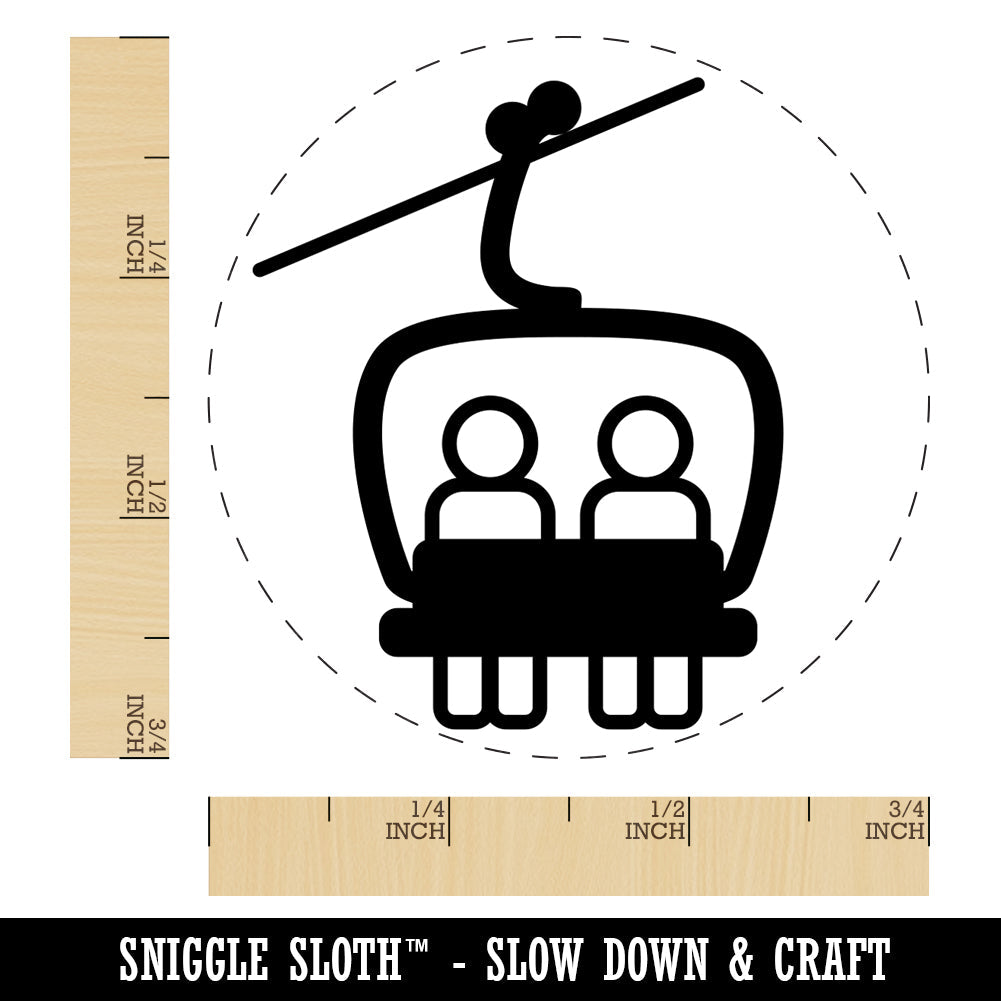 Snowboard Ski Lift Resort Chairlift Rubber Stamp for Stamping Crafting Planners