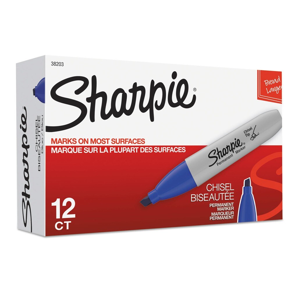 Sharpie Medium Chisel Tip Permanent Marker - Blue (1-Dozen)