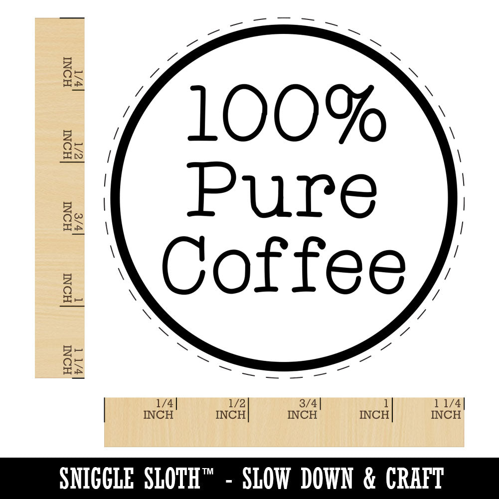 100% Pure Coffee Label Rubber Stamp for Stamping Crafting Planners