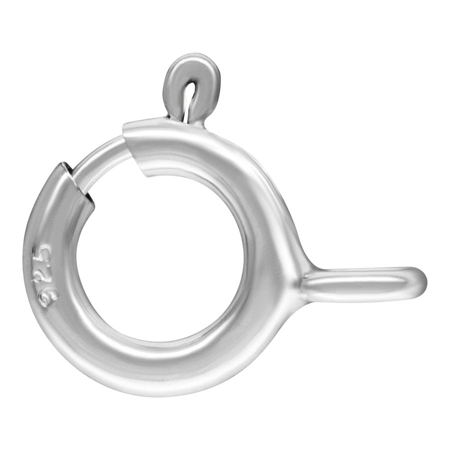 JewelrySupply Spring Ring Clasp 6mm w/Open Ring Sterling Silver