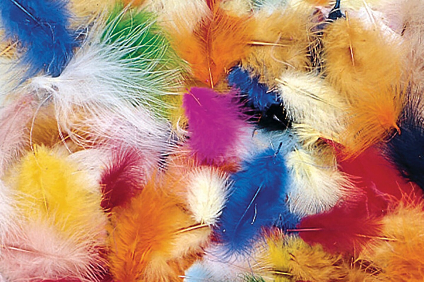 School Smart Crafting Feather Fluff, Marabou, Assorted Colors, Pack of 3000